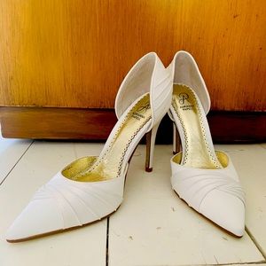 Adrianna Papell Stiletto Heels in ivory satin